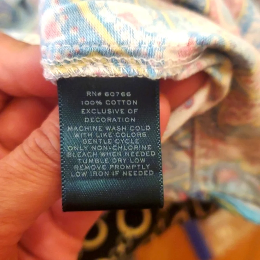 LAUREN SIZE XL  Paisley Long Sleeve Shirt - Picture 5 of 5